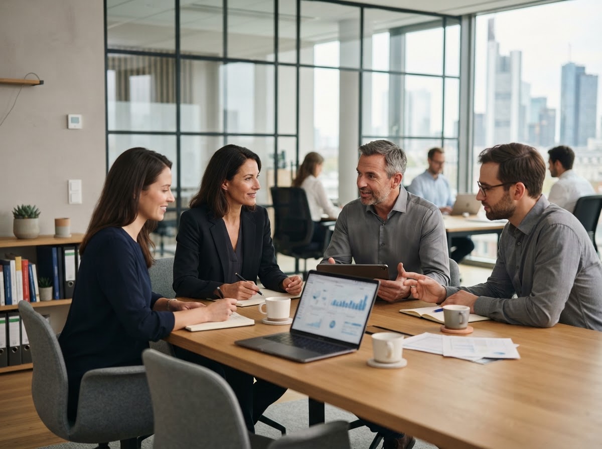 Lumworth Advisors team reviewing AI-driven investment data models